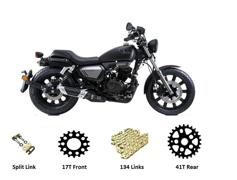  KEEWAY 125 SUPERLIGHT HEAVY DUTY GOLD O-RING CHAIN SPROCKET KIT '17-'21 EFi